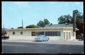 FOLKSTON Georgia Postkarte 60er Jahre Richcliff Restaurant Oldtimer - Bild 1 von 2