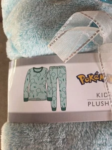 Pokemon Pikachu Plush Pajama 2 PC Set Green Girls XS NWT Christmas - Picture 1 of 6