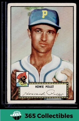 1952 Topps Howie Pollet #63 -  Black Back MLB Baseball Pittsburgh Pirates - Image 1 of 2
