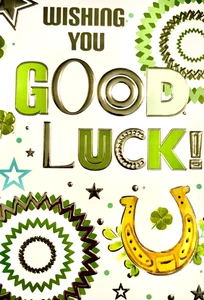 Ich wünsche dir viel Glück! Grußkarte, vierblättriges Kleeblatt, nagelneu - Bild 1 von 1