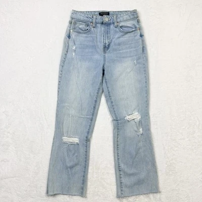 Juicy Couture Jeans Mujer 27 Azul claro agujeros desgastados Corte corto bajo deshilachado Foto 1 de 4