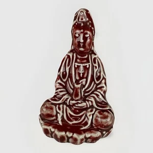 Antigua figura Langyao monocromática de porcelana china del período de la República Guanyin - Imagen 1 de 13