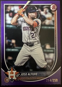 Jose Altuve 2025 Topps Bowman Purple Parallel 214/250 Houston Astros - Bild 1 von 2