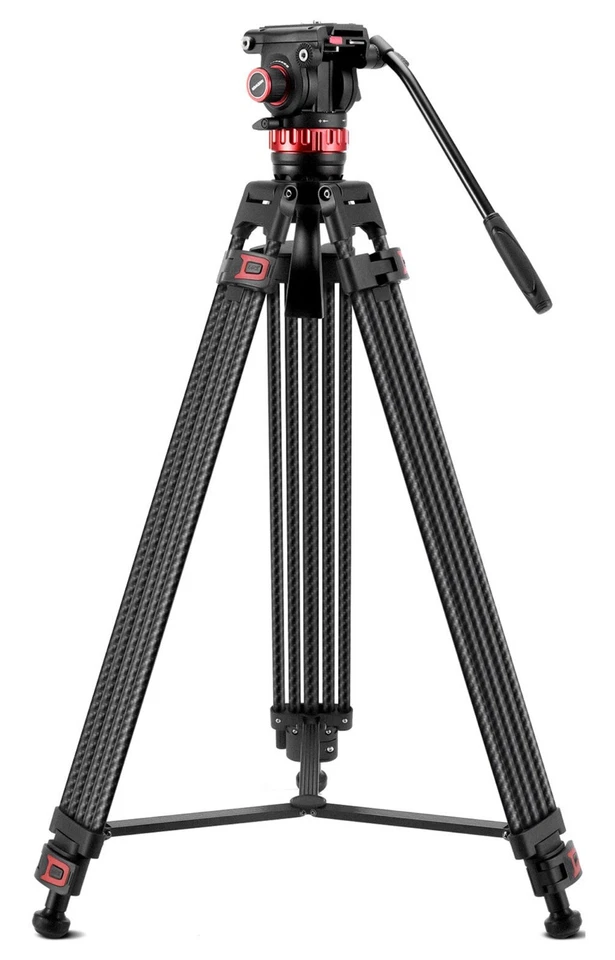 Neewer TP76 78"Professional Carbon Fiber Video Tripod with Adjustable Fluid Head - Image 1 of 4