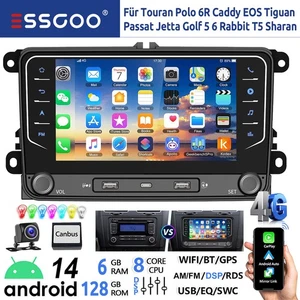 Android 14 6+128G Autoradio Carplay GPS Für VW Golf 5 Touran Tiguan Passat Caddy - Bild 1 von 18