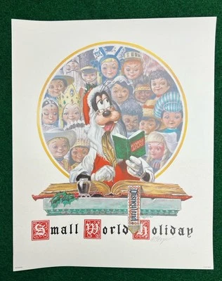 Charles Boyer Signed Disneyland Goofy Small World Holiday 112/300 Lithograph - Image 1 of 4