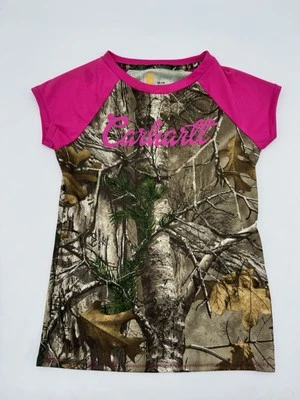 Carhartt Force Shirt Girls Size M (10) Camouflage & Pink Active Youth - Image 1 of 4