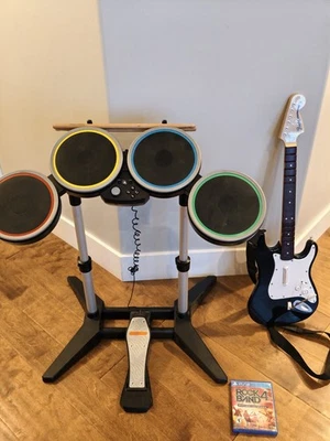 Rock Band 4 PS4 PS5 Wireless Bundle Harmonix,Fender Guitar Drums Tested - Image 1 of 4