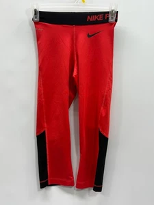 Nike Pro Dri-FIT Compression Tights Red Black Youth XS Boys Girls Athletic - Picture 1 of 5