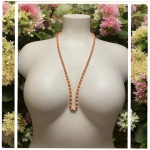 Schöne Vintage 14k Gold Perlen Koralle Lariat Halskette - Bild 1 von 8