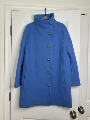 Novo com etiquetas J. Casaco Crew Villa em tecido de estádio italiano azul cachoeira vívida tamanho 6 - Imagem 1 de 4