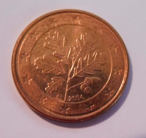 2004-F 5 cent euro oak leaf acorn coin Europe - Picture 1 of 2