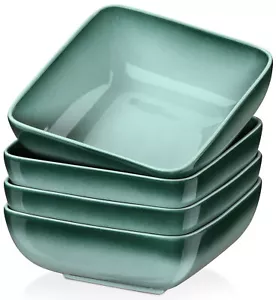 LOVECASA 4-teiliges Dunkelgrün Müslischalen Steingut Salatschüssel Suppenschalen - Bild 1 von 12