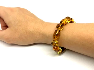 BERNSTEIN ARMBAND INSEKT in JEDER PERLE Baltischer Bernstein Rund Fass Perlen 13,2g 18986 - Bild 1 von 22