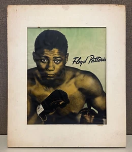 Vintage 1950s Floyd Patterson Boxing Acetate Photo Poster 18"x18" - Picture 1 of 8