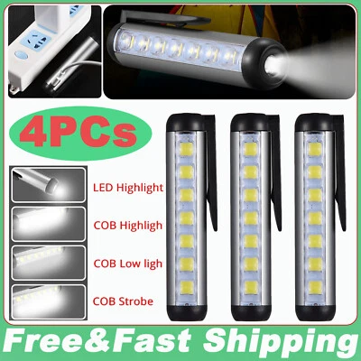 4 PIEZAS LED Magnético MAZORCA Linterna Mini Linterna Exterior Bolsillo Trabajo Antorcha Lámpara Foto 1 de 4
