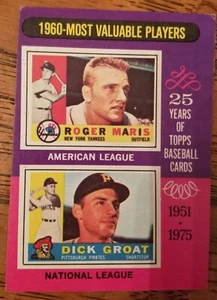 1975 Topps "1960-Most Valuable Players" Roger Maris/Dick Groat MT - Picture 1 of 2