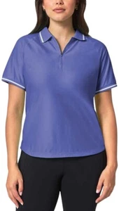 Mondetta NWT Womens Size XXL Purplish Blue 1/4~Zip Short Sleeve Mesh Polo Shirt - Picture 1 of 6