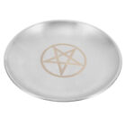 Astrology Pentagram Candle Holder Plate - Silver