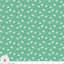 Riley Blake BASIN FEEDSACKS 12290V Green Kittens Quilt Fabric 30's Reproduction