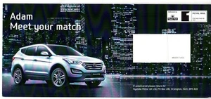 Hyundai Santa Fe Late 2012 UK Market Launch Foldout Mailer Sales Brochure - Picture 1 of 2
