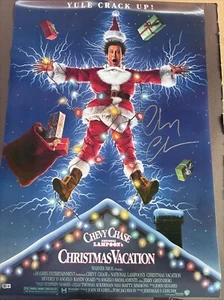 Póster de película firmado por Chevy Chase 24X36 - Vacaciones de Navidad - Testigo Beckett - Imagen 1 de 9