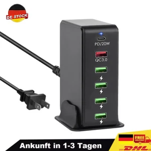 Multi USB&Type-C Ladegerät 6Port Netzteil 86W, Mehrfach Ladestation für Desktop - Bild 1 von 10