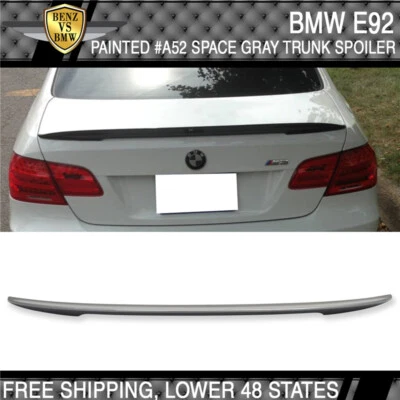 Fits 07-13 BMW E92 3-Series Coupe P Style Trunk Spoiler #A52 Space Gray Metallic Foto 1 de 3