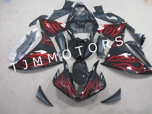 For YZF R1 2009-2011 Black Red Flame ABS Injection Mold Bodywork Fairing Kit - Imagen 1 de 4