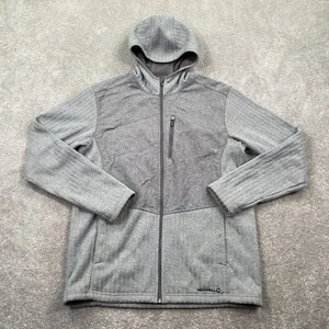 Merrell Men's Tech Outdoor Full Zip Up Knit Fleece Hooded Jacket Size M Gray - Picture 1 of 10