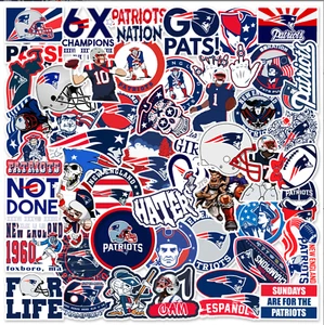 50pcs Waterproof Vinyl Stickers New England Patriots NFL Football Phone Luggage - Picture 1 of 8