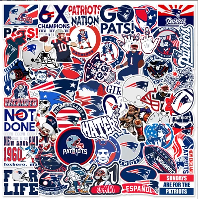 50pcs Waterproof Vinyl Stickers New England Patriots NFL Football Phone Luggage