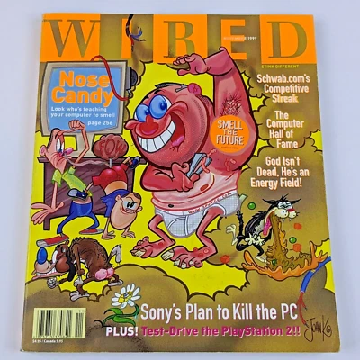 Wired Magazine November 1999 Nose Candy / Sony PlayStation 2 ~ No Label Foto 1 de 3