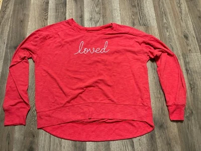Secret Treasures Shirt, Women's Size Large, Red, Long Sleeve, LOVED - Image 1 of 4