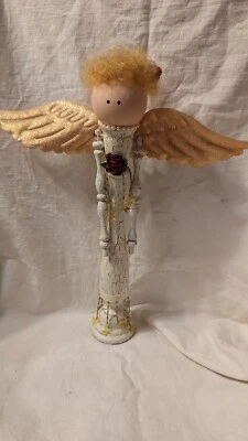 13" Tall Primitive Spindle Angel - Image 1 of 4