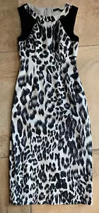Vestido lápiz Karen Millen para mujer EE. UU. 4 estampado de leopardo elástico movible ocasión OO - Imagen 1 de 7