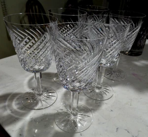 6 Waterford Cut Crystal " Michele" Water Goblet, or Wine Hocks 6 3/8" - Picture 1 of 4
