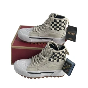 Vans Sk8 Hi Checkerboard Sneakers Gore-tex Mte 2 Platform White Black Women 5 - Picture 1 of 12