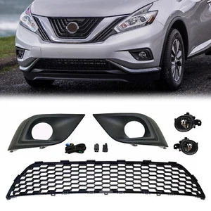 For 2015-2018 Nissan Murano Front Lower Bumper Grille + Fog Lights w/Switch Set - Picture 1 of 23