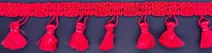 2" Red Tassel Fringe Fabric Trim 11 Yards Holiday Trimming - Picture 1 of 1