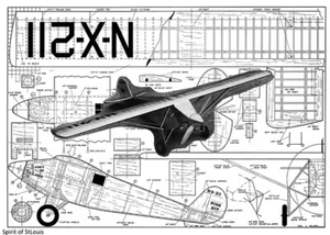 Model Airplane Plans (UC): SPIRIT OF ST LOUIS 1/12 Scale 46" for .19 Engine - Picture 1 of 2