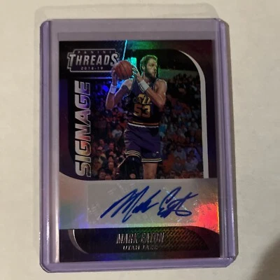 2018-19 Panini Threads - Signage #51 Mark Eaton Auto Utah Jazz - Image 1 of 2