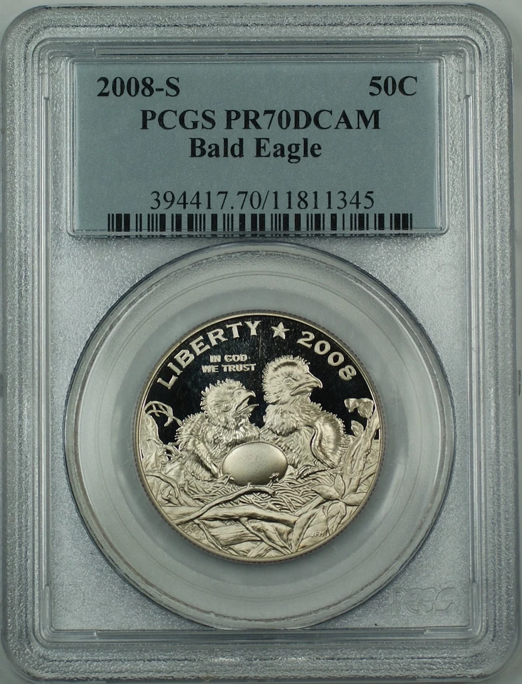 2008-S Bald Eagle Half Dollar Commemorative PCGS PR-70 DCAM Perfect Gem Coin - Image 1 of 1
