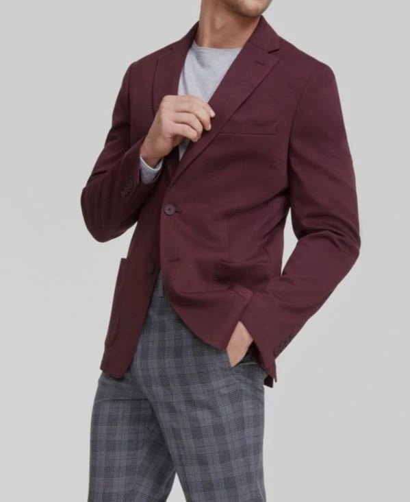 Abrigo deportivo de punto liso ajustado rojo 34R de Calvin Klein para hombre Foto 1 de 1