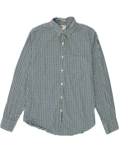 J. CREW Mens Tailored Fit Shirt Large Green Check Cotton CH07 - Picture 1 of 3