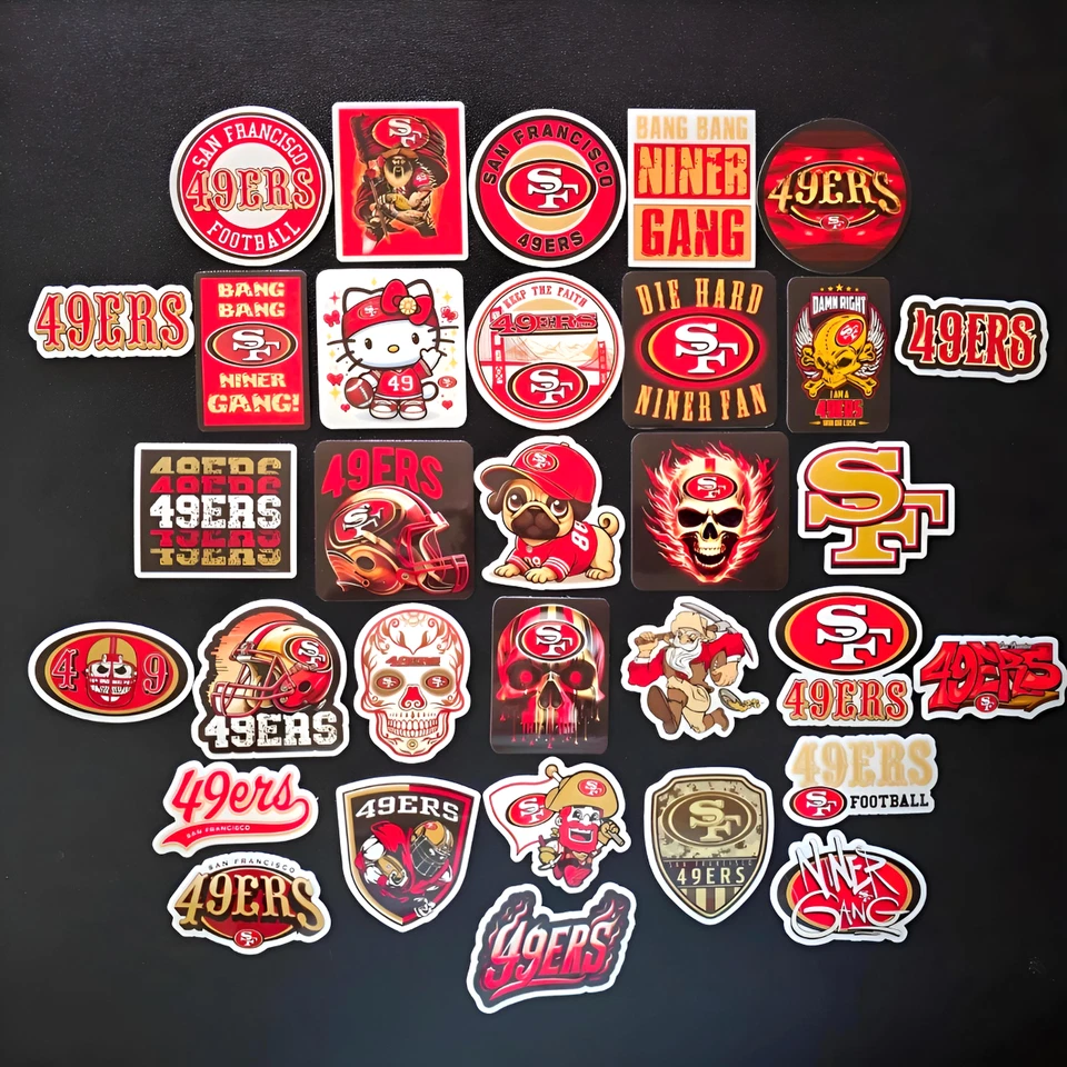 Calcomanías adhesivas de fútbol americano vinílicas SF Forty Niners Bang Niner Gang San Francisco 49ers Foto 1 de 1