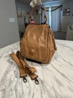 Vintage HOBO International Handbag Purse Crossbody Satchel Leather Tan  - Image 1 of 4