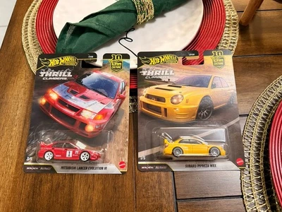 Escaladores de emoción Hot Wheels Mitsubishi Lancer Evolution VI Subaru Impreza WRX Foto 1 de 4