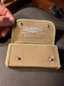 Juego de navaja de seguridad Gillette # H84180 Ejército de los Estados Unidos Primera Guerra Mundial militar caqui suave - Imagen 1 de 9