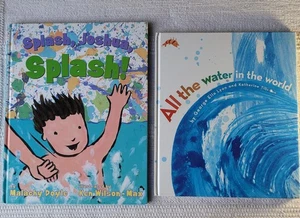 2 Book Lot Hardbacks Water Rain Ocean Pools Picture Books New - Imagen 1 de 2
